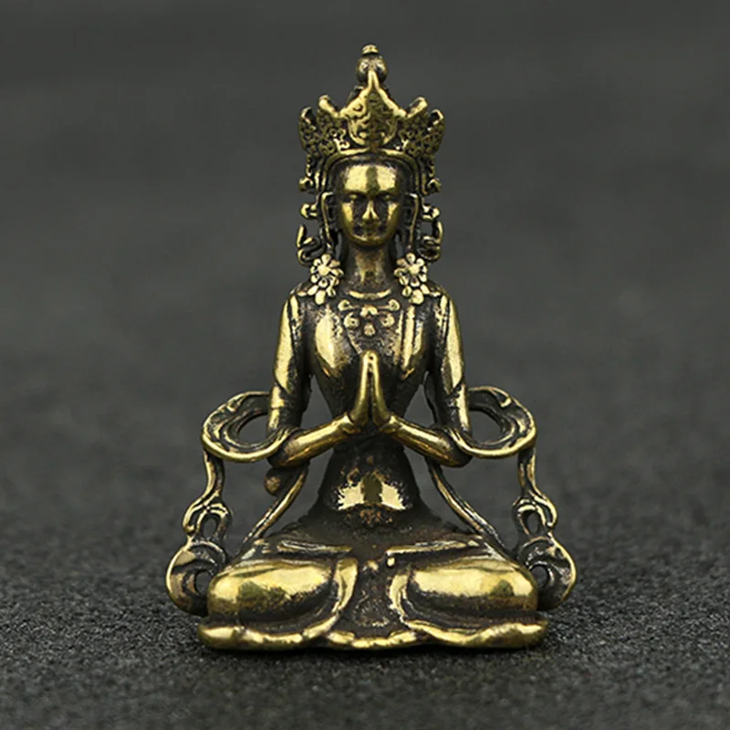 Медный китайский стиль буддизм Статуэтка Ганеша украшения для домашнего интерьера подарок металл Ремесла Бог фигурка, статуэтка, скульптура