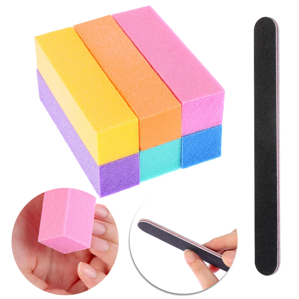 

12pcs/lot Colorful Nail Buffer Files For UV Gel Nail File Sanding Polisher Block 4 Sides Nail Art Sponge Tips Manicure Care Tool