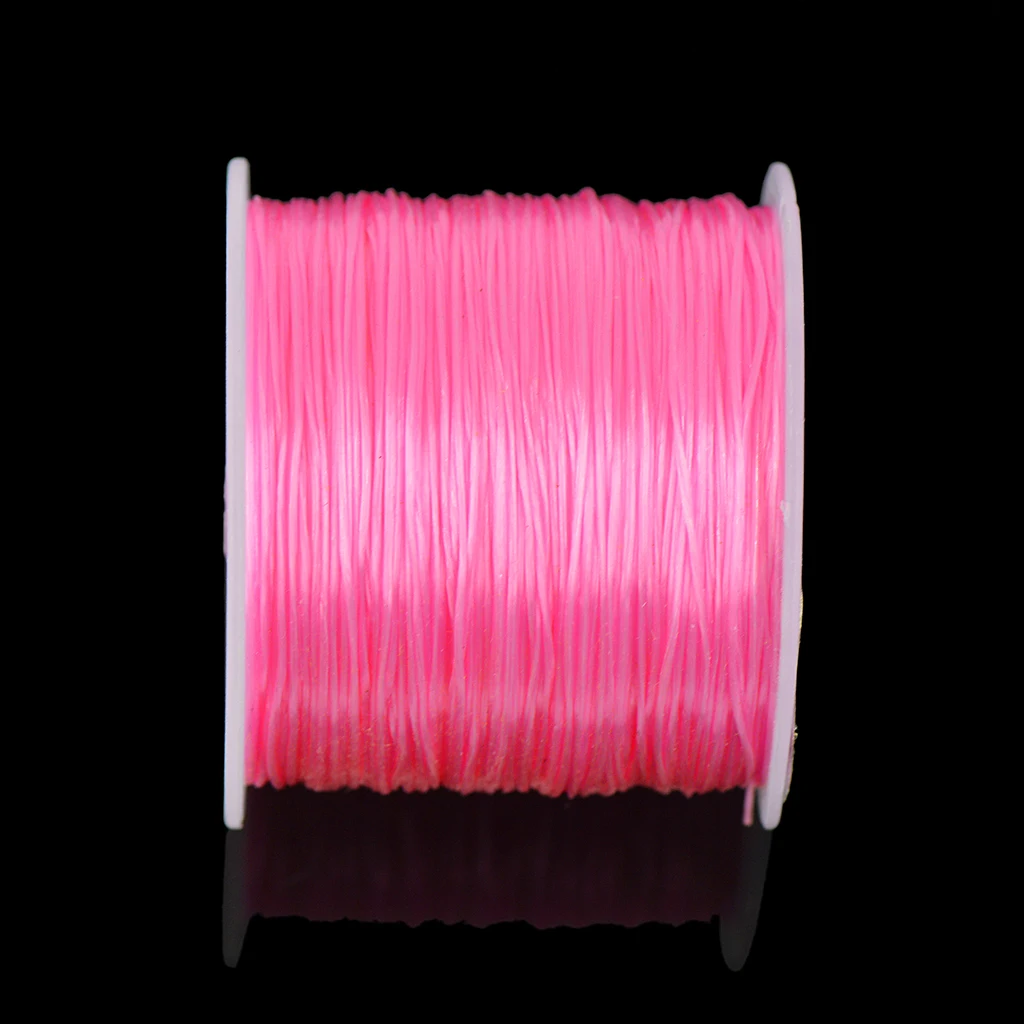 50 Yards Stretch Polyester Crystal String Cord Jewelry Making DIY Pink