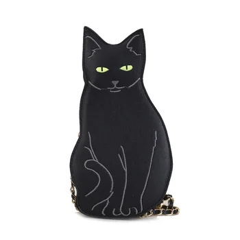 

New Women's Shoulder Bag Fashion Cute Cat Handbag Vintage Chain Shoulder Bags Messenger Bags PU Leather Mini Messenger Bags