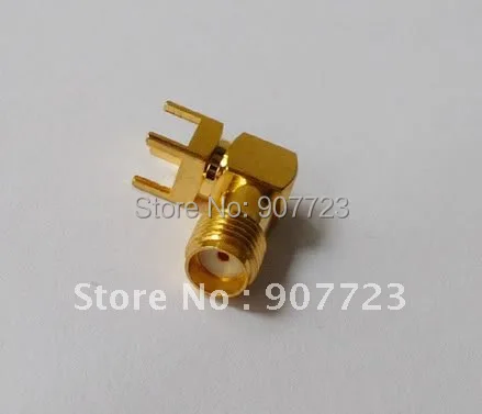 

100pcs PCB Mount SMA Female Jack Right Angle Goldplated Coaxial RF Connector Adapter