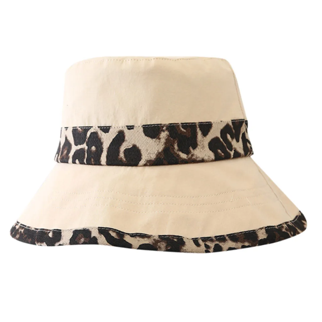 Защита от солнца шапки для женщин складной Повседневная шляпа от солнца широкими полями Leopard широкополый Floppy летние Защита от солнца