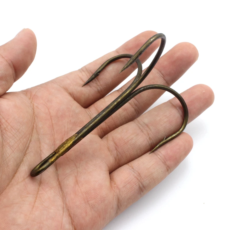 Hameçons Doubles Barbelés - Lot De 20 - Pour Pêche Au Brochet - Tailles 2# à 8# - Acier Carbone
