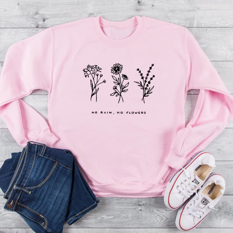 Толстовка Save The Bees No Rain No Flowers, эстетический пуловер с подсолнухами, Женский пуловер с надписью Harajuku, джемпер с круглым вырезом для девочек, Прямая поставка