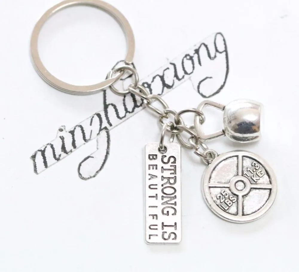 

1pcs KETTLEBELL Keychain - Exercise Charm Pendant Weightlifting Crossfit Gym 25lb Strong key chain