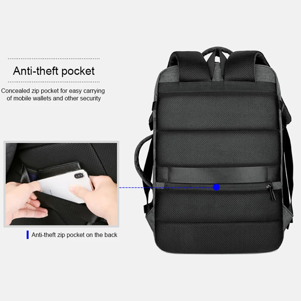 Рюкзак для ноутбука мужские рюкзаки для путешествий 15,6 дюймов ноутбук противоугонные водонепроницаемые сумки зарядка через usb бизнес мужской мальчик большая сумка