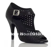 Wholesale Women Black Leather Ballroom LATIN Dance Shoes SALSA Shoes New Jazz Shoes Tango Shoes 4,5,5.5,6,6.5,7,7.5,8,8.5,9,9.5