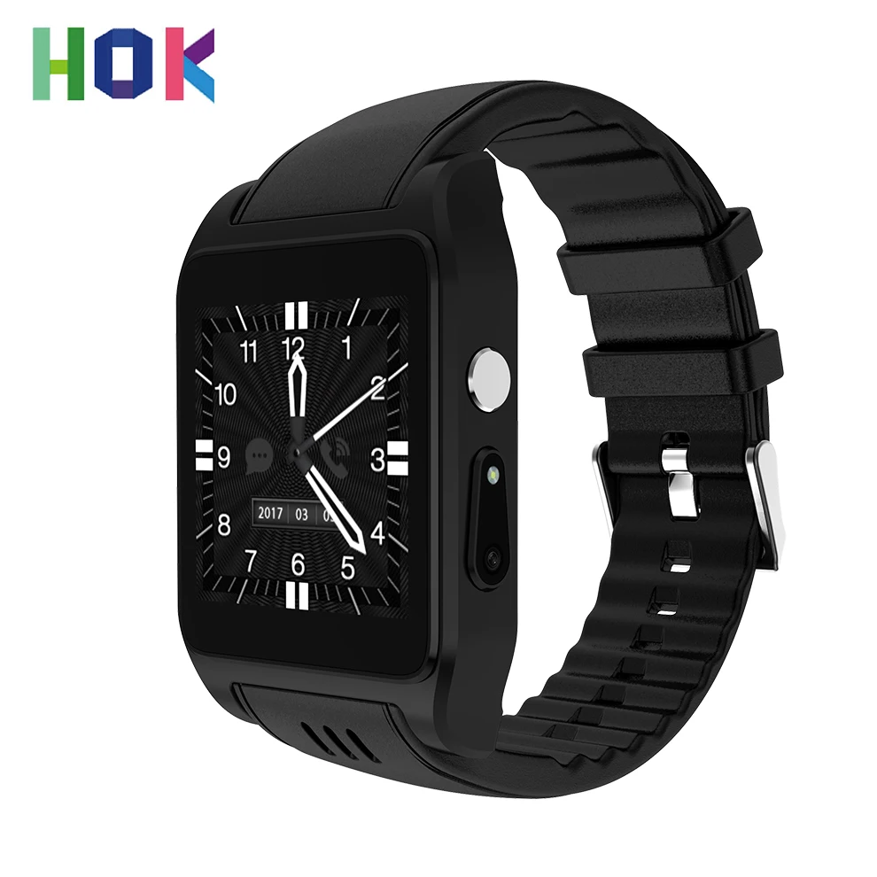 

HOK 1.52 Inch 3G Android Smart Watch Phone Support SIM Card Bluetooth WIFI GPS Heart Rate MTK6572 Bluetooth 4.0 Smartwatch
