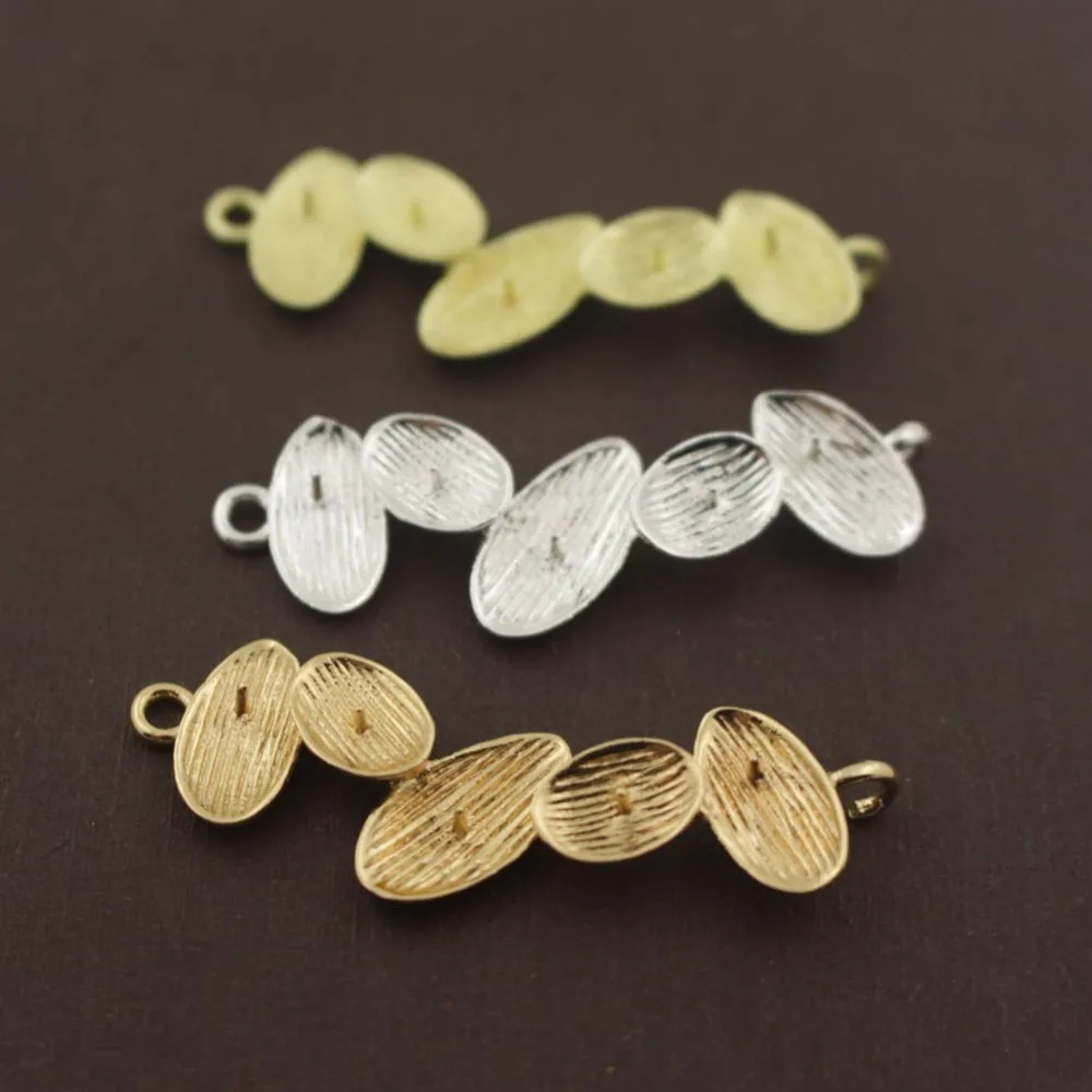 

Leaf Leaves Pendant Charms Connectors with Pearl Pins Brass Metal Findings DIY Stuffs Ancient Jewelry Accessories Choose Colors