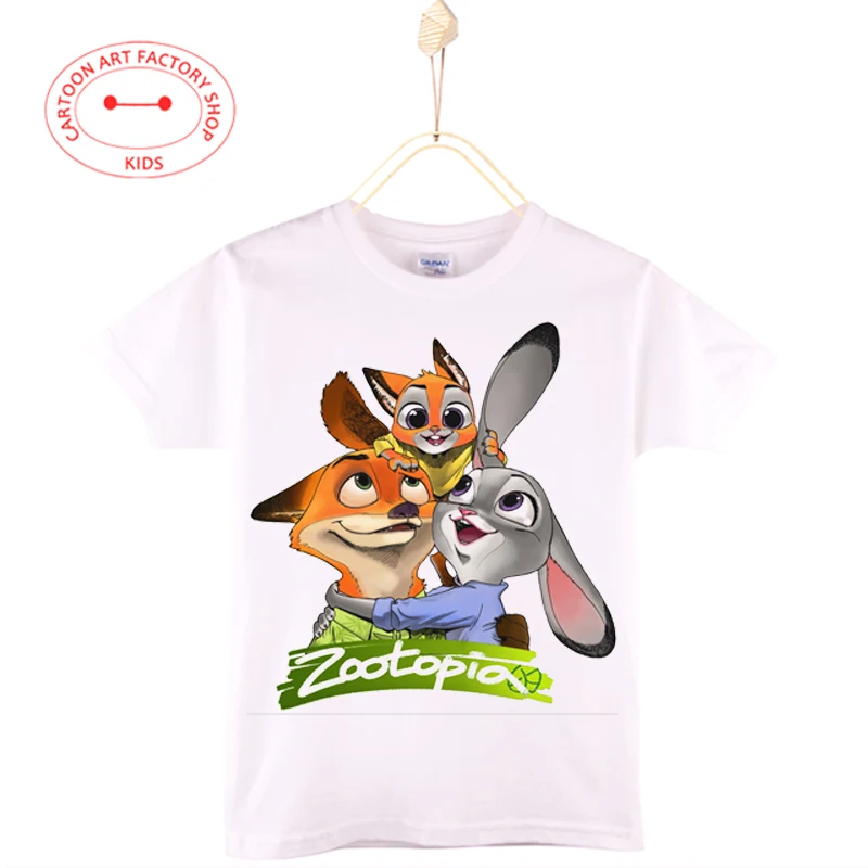 

2017 New Children Clothes Zootopia Kids T-shirt Boys Cartoon Print O-Neck Cotton Boy T Shirts Baby Tops Tees Girl Free Shipping