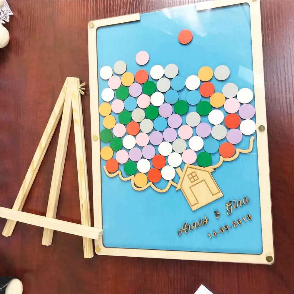 Wedding wood Guest Book Personalized Wedding Gifts for Guests Lovebird Handmade Guest Book for Engagement Party & Wedding6