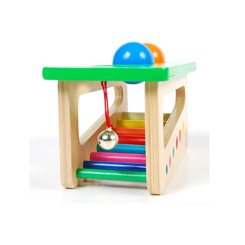 Цветной колокольчик, ударяющий по мячу, платформа, детская головоломка, деревянная игрушка, дает детям, подарок, детские развивающие игрушки