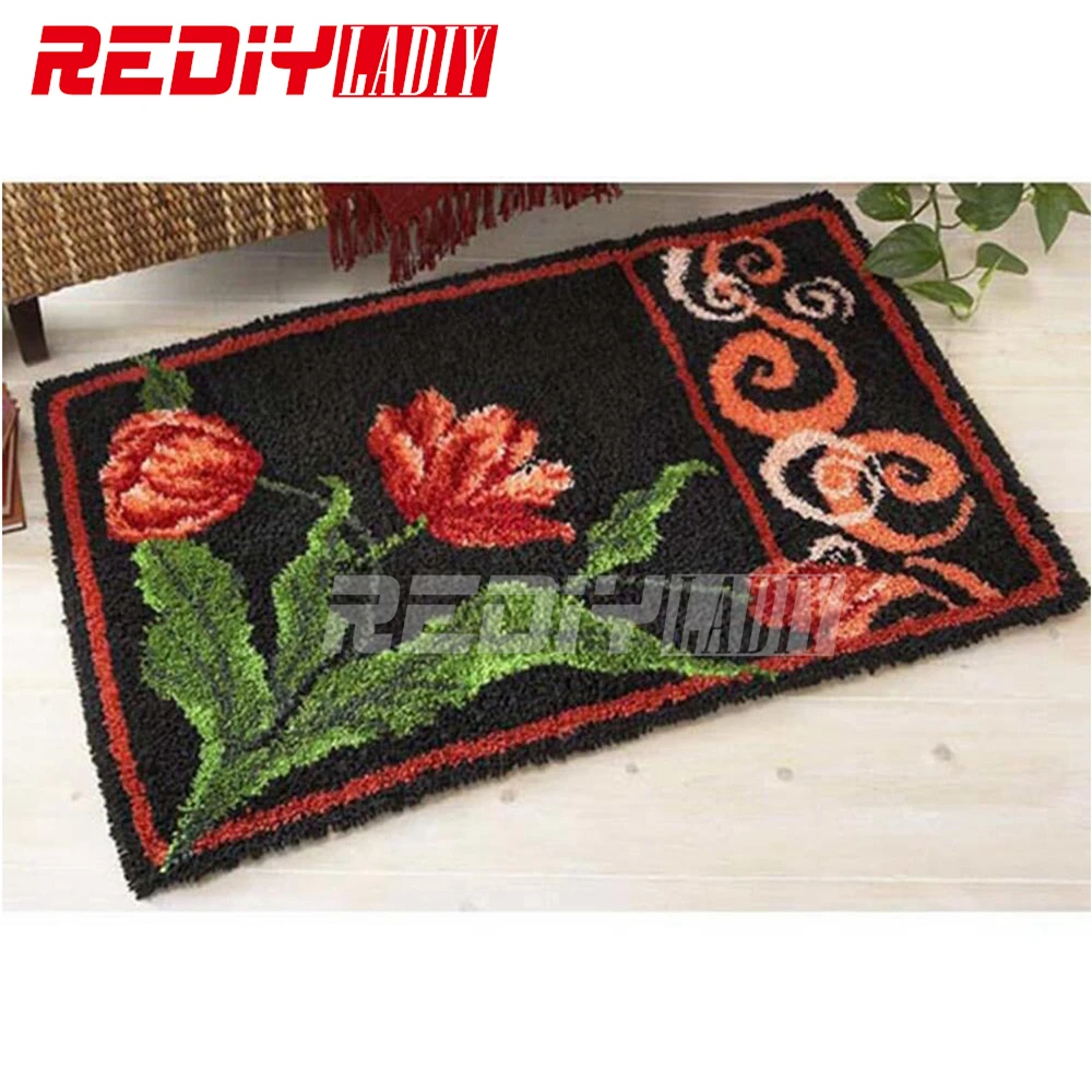 ^*Best Offers DIY Carpet Rug Red Tulips Flowers 3D Latch Hook Rug Crocheting Tapestry 100% Acrylic Yarn Cushion Set for Embroidery Floor Mat ^*Best Offers DIY Carpet Rug Red Tulips Flowers 3D Latch Hook Rug Crocheting Tapestry 100% Acrylic Yarn Cushion Set for Embroidery Floor Mat