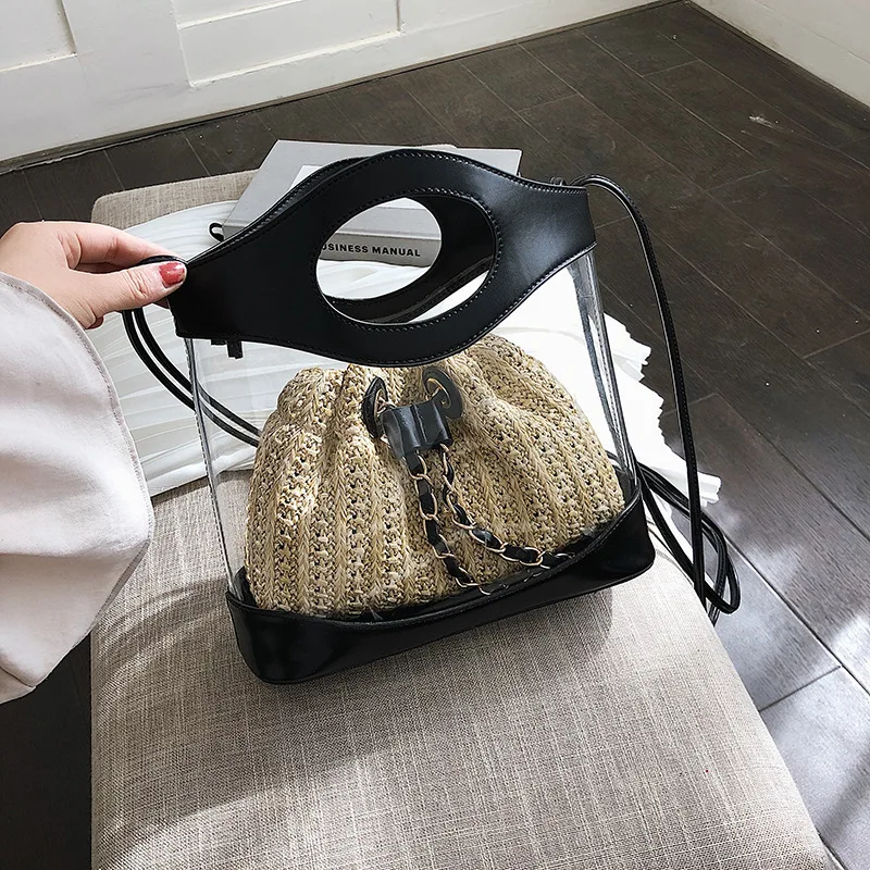 

Summer Transparent Jelly Bag Crossbody Bags For Women 2019 Quality PVC Luxury Handbags Designer Ladies Beach Clear Shoulder Bag