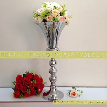 

Height 63cm / 24.8" Silver Wedding Flower vases Bling Table centerpiece Sparkling Road Leads Wedding Decoration 10PCS/LOT