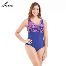 SHUSE Bathing Suit One Piece Swimsuit Women's Plus Size 10xl Swimwear Female Monokini Beachwear Large Size Patchwork But Solid plus size swimwear one piece swimsuit swimwear female departure beach large size bathing suit monokini beachwear swimsuits