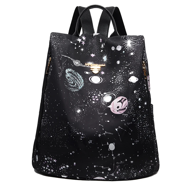 

Ins Super Fire Oxford Ladies Backpacks 2018 New Large Capacity Student Portable Bag Personality Star Sky Bags