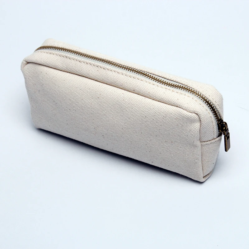 

Vintage Canvas Solid Color Pencil Case Retro Zipper Pencil Bag for Kids School Supplies Stationery Storage Pouch Escolar