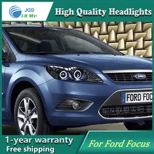 Высококачественный чехол для автомобиля для Ford Focus 2009-2013 фары светодиодный фары DRL Объектив Двойной Луч Ксенон