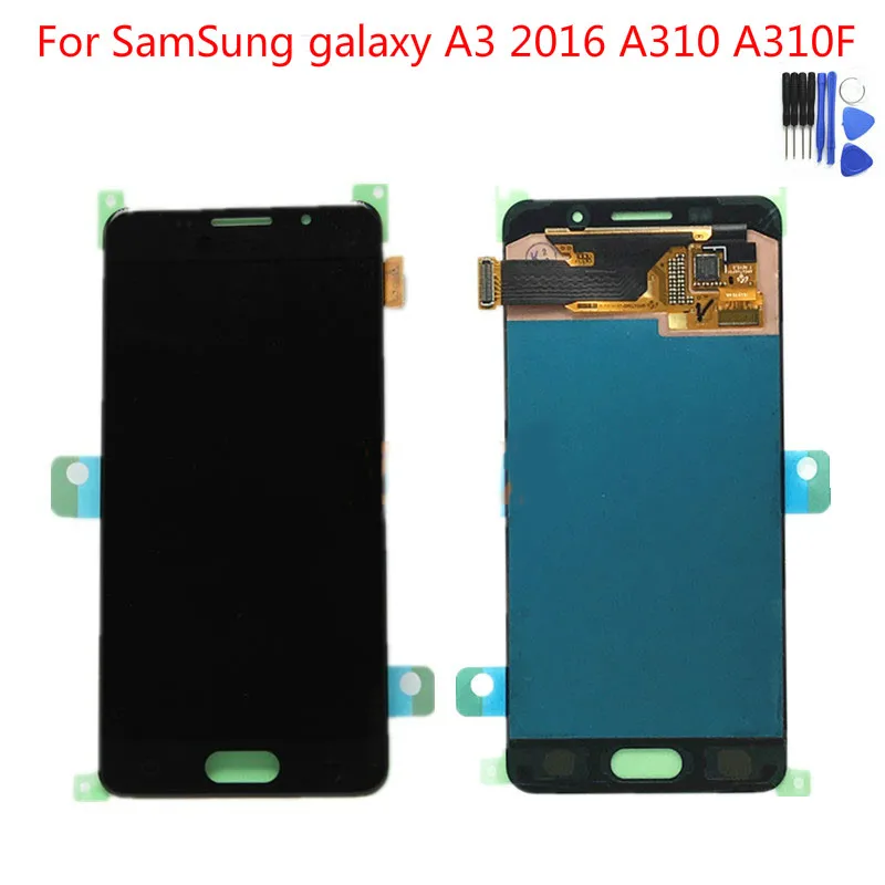 

100% New SUPER AMOLED For SAMSUNG GALAXY A3 2016 LCD Display Touch Screen Digitizer Assembly For Galaxy A3 A310 SM-A310F LCD