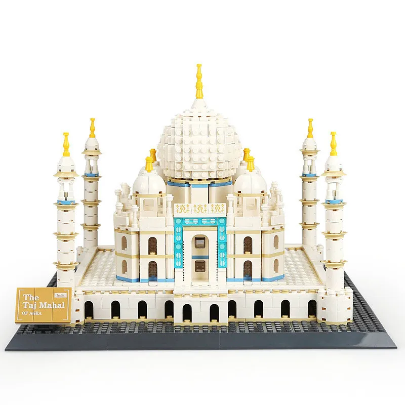 

Miniature Modern World Famous Buildings Model Stacking Blocks Taj Mahal Eiffel tower Arc de Triomphe Office Model Bricks Toys