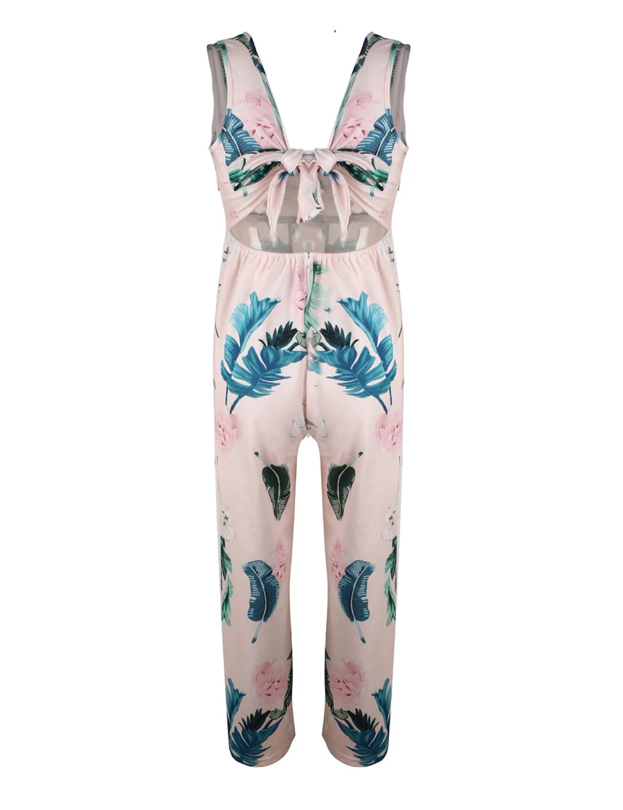 Gladiolus Hot Summer Jumpsuit Women 2019 V Neck Floral Print Split Long Pants Beach Sexy Jumpsuits 2019 Rompers Womens Jumpsuit (49)