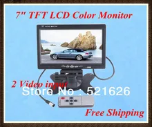 Hot sale!! 7″ TFT HD Color LCD with 2 Video Input Car RearView Headrest Monitor DVD VCR, Free Shipping