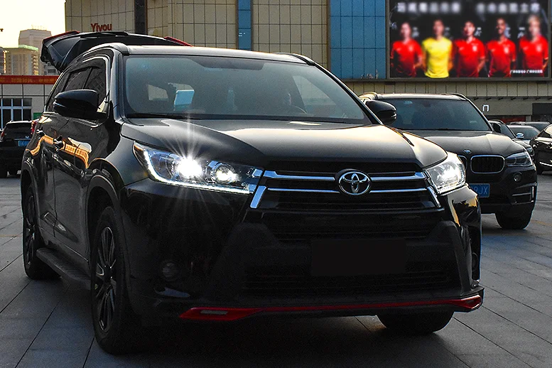 2 шт. светодиодный фонарь для Toyota Highlander 08-19 Автомобильный светодиодный фонарь с двойными ксеноновыми линзами автомобильные аксессуары дневные ходовые огни противотуманные фары