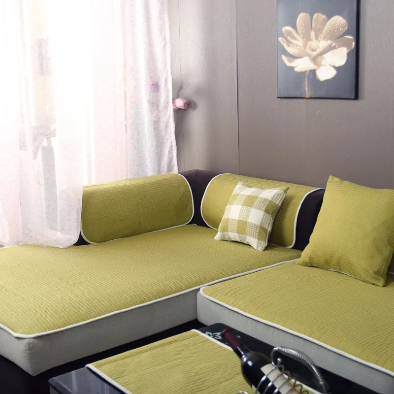Четыре сезона льняной диван Материал чехла подушки мода лето Прохладный диван полотенце мода сплошной цвет Лето