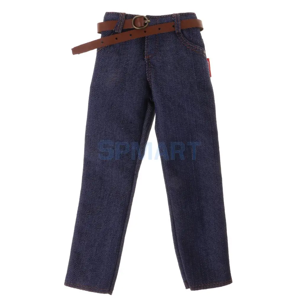 3 Pieces 1/6 Scale Male Classic Denim Jeans Pants for 12