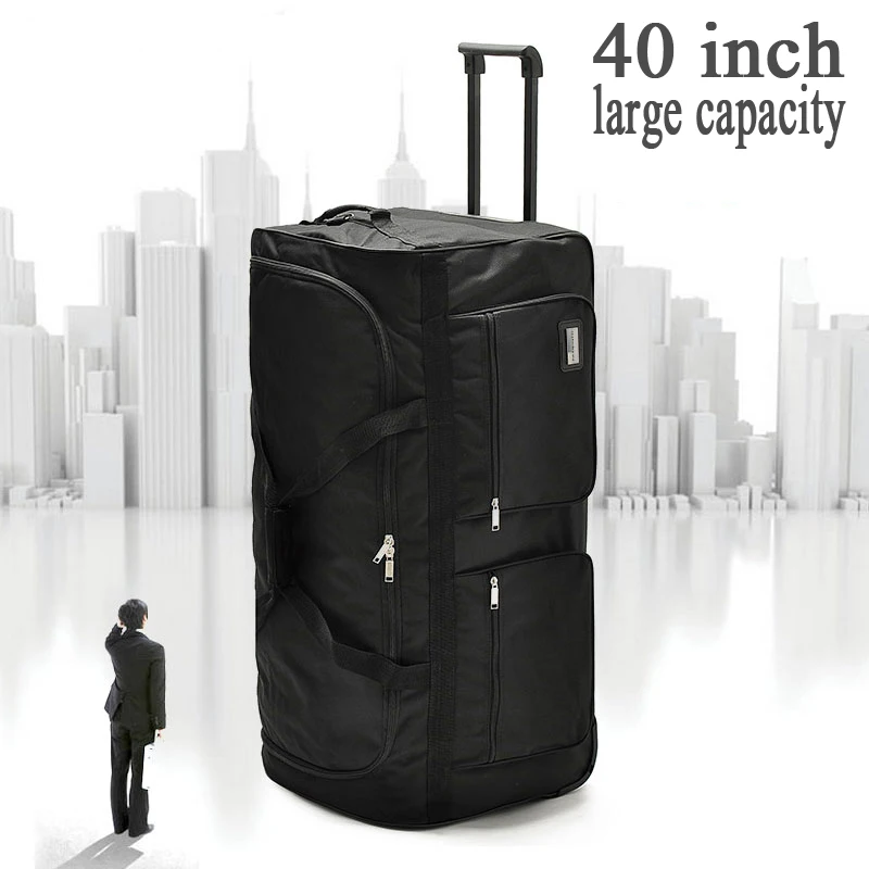 Men 32"40" Inch super large rolling luggage bag big trolley bag Outdoor