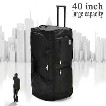 

Men 32"40" Inch super large rolling luggage bag big trolley bag Outdoor travel bag oxford hight 100cm Spinner brand suitcase