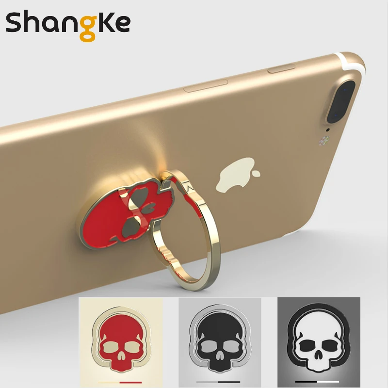 ShangKe Stand Cell Phone Ring Holder 360 Adjustable Ring Grip Kickstand For iPhone Samsung Huawei Xiaomi Bracket (Skull 3PCS)