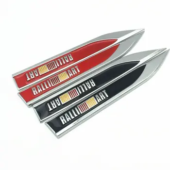 

FDIK 2PCS/set Metal Fender Side Car Sticker Emblem Badge Decals For Mitsubishi ralliart Lancer 9 10 Asx Outlander 3 Pajero
