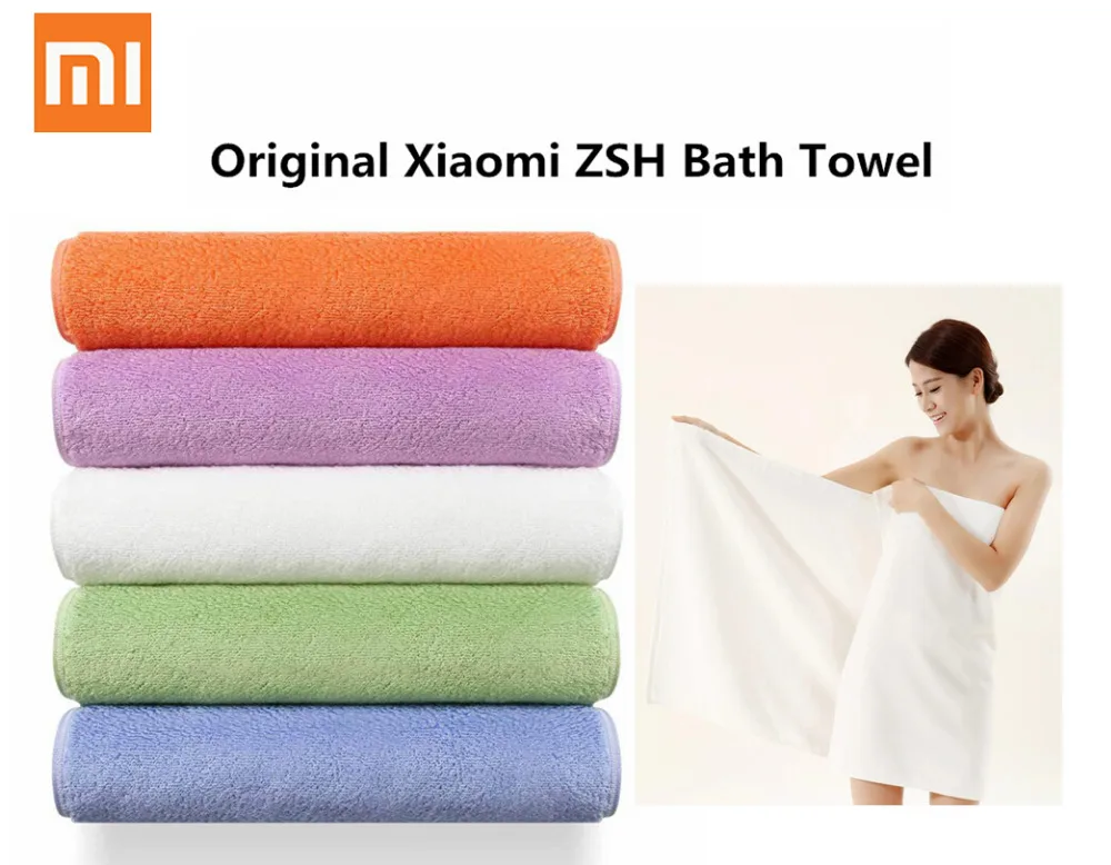 

Original Xiaomi ZSH Bath Towel 100% Cotton Strong Water Absorption Polyegiene Antibacterial Baby's Bathing Towels free ship
