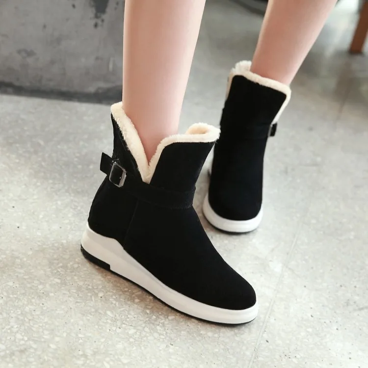 

Big Size 9 10 11 12 boots women shoes ankle boots for women ladies boots Inner raising belt buckle sleeve
