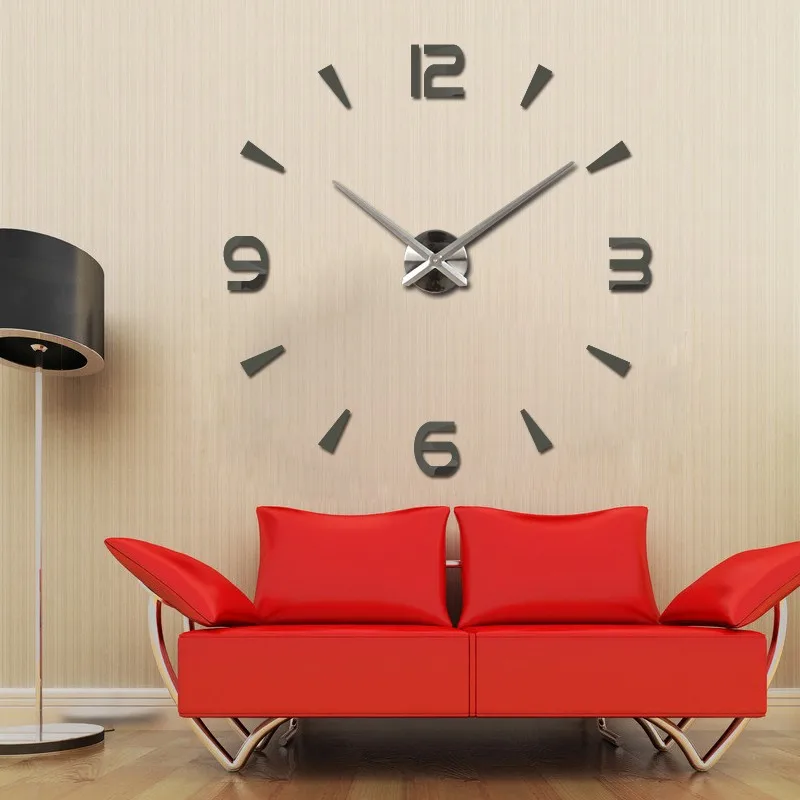 Новые винтажные настенные часы современный дизайн большие Diy акриловые часы Horloge Murale Кварцевые часы 3d наклейки для гостиной