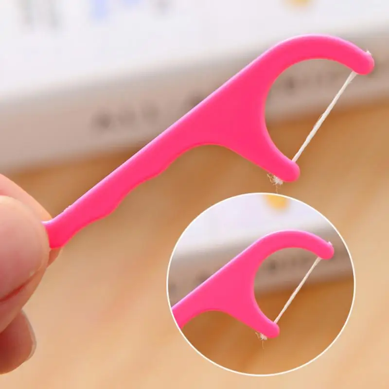 Buy 50PCS Disposable Plastic Dental Floss Tooth Clean