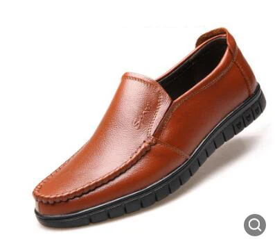 Мужская повседневная обувь из натуральной кожи; Брендовые мужские лоферы; мокасины; дышащие слипоны; черная обувь для вождения; H412 - Цвет: orange