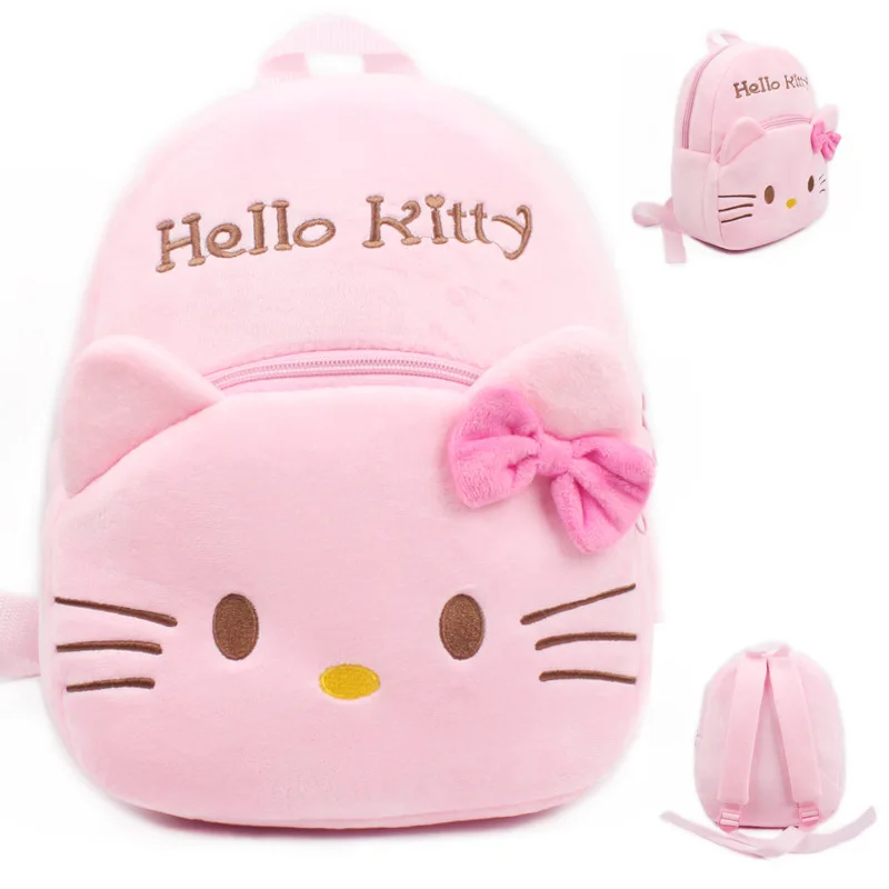 Игрушка HELLO KITTY для девочек, детская Наплечная Сумка с мультяшным плюшевым мешком для детей 2-4 лет, детский сад, маленький класс, сумка для малышей средней школы - Цвет: Розовый