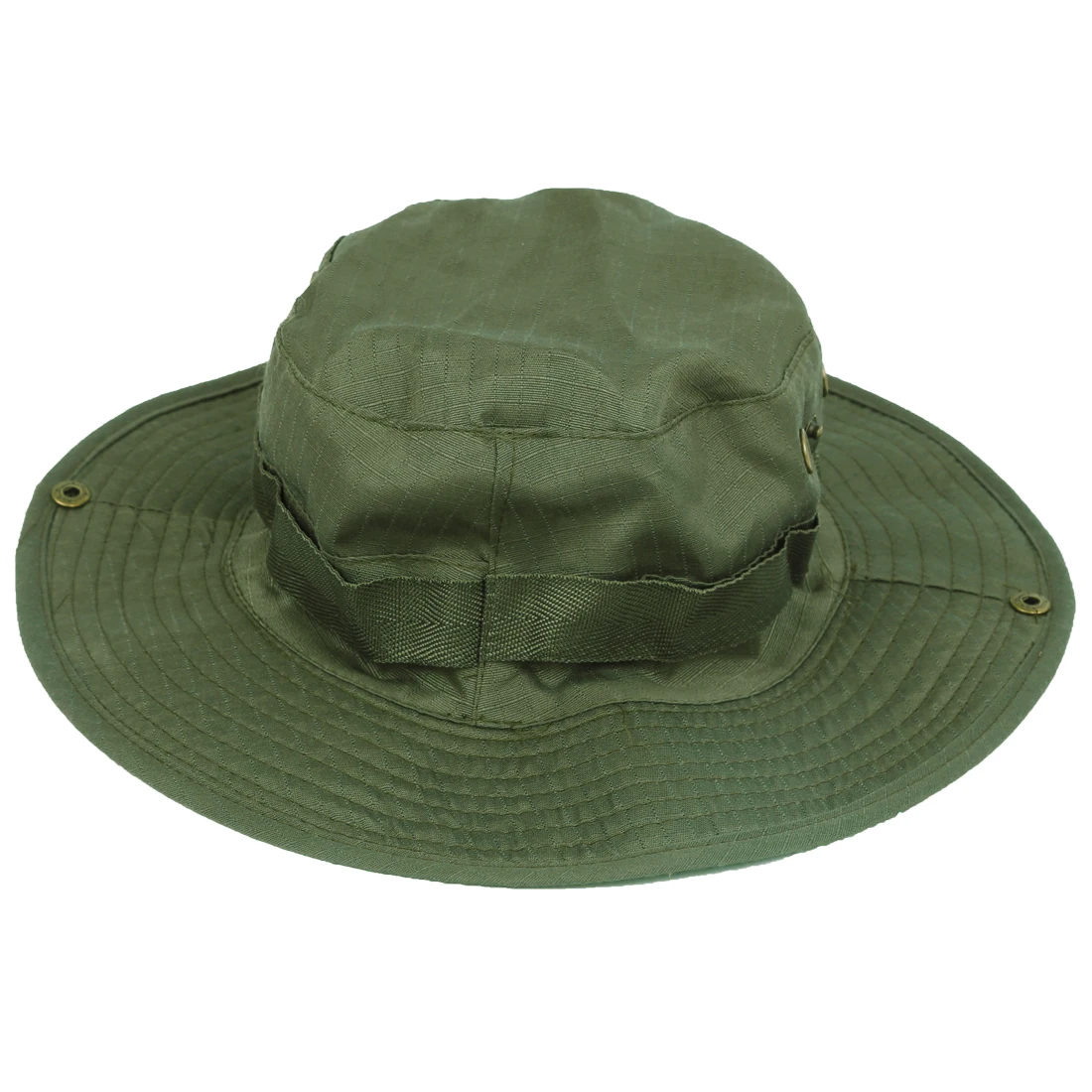 

New Sale Outdoor Fishing Camping Hiking Sun Cap Round Rim Men Women Hat(dark green)