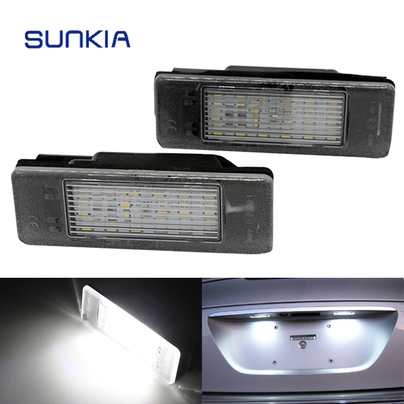 2 шт./компл. SUNKIA светодиодная подсветка номерного знака для Peugeot 106 1007 207 308 3008 406 508