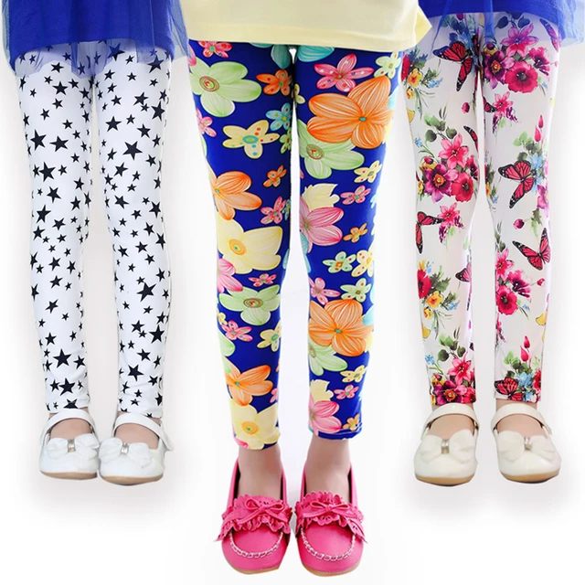 Girl Skinny Pants New Arrive Floral Printing Flower Girls Leggings