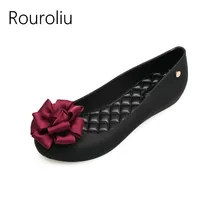 Rouroliu Women Summer New Fashion Cloth Flower Jelly Shoes Waterproof Non-Slip Rain Shoes Casual Beach Shoes Woman RB42 Rouroliu Women Summer New Fashion Cloth Flower Jelly Shoes Waterproof Non-Slip Rain Shoes Casual Beach Shoes Woman RB42