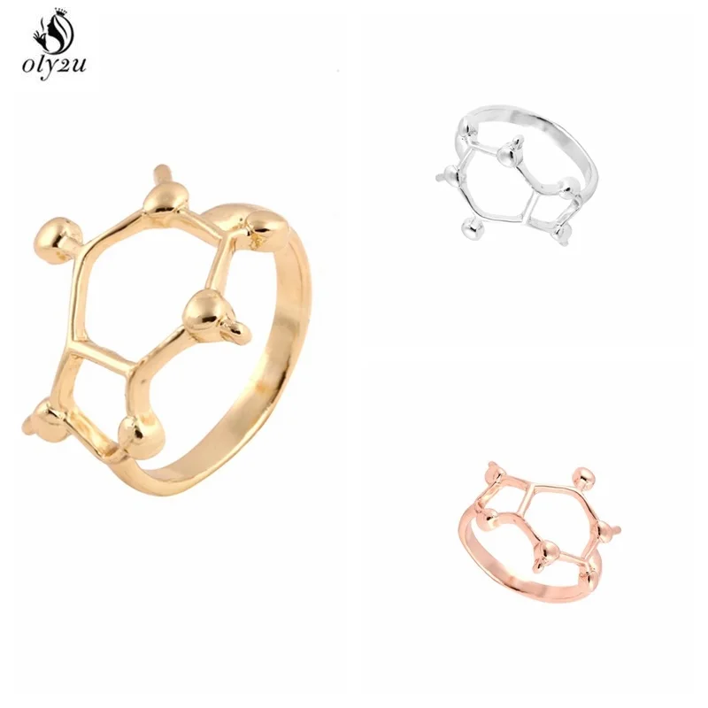 

Oly2u Caffeine Molecule Ring Girl Chemistry Jewelry Science Jewelry Rings for Women Gifts