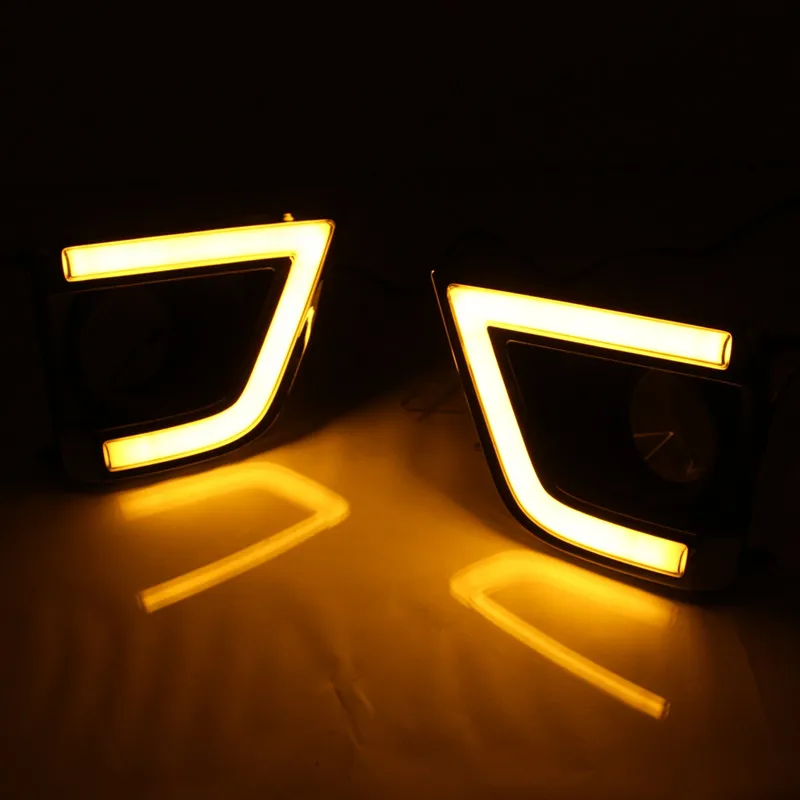 For Toyota Corolla 2014 2015 2016 LED DRL Daytime Running Light Daylight Waterproof White And Yellow Signal lamp For Toyota Corolla 2014 2015 2016 LED DRL Daytime Running Light Daylight Waterproof White And Yellow Signal lamp