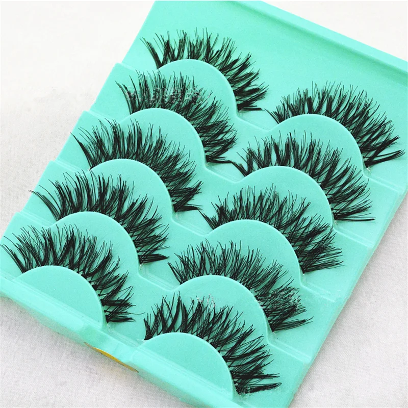 

5 Pairs/set Stunning Makeup Handmade Messy Cross Natural False Eyelashes Eye Lashes Extension Tools Charming fake eyelashes