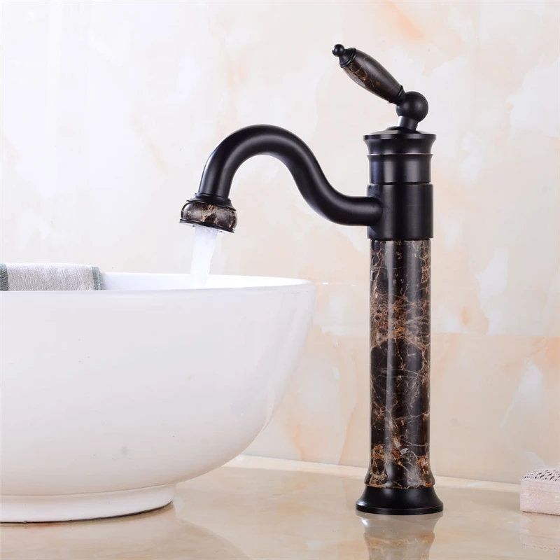 

Basin Faucets Superior quality ORB jade Bathroom Faucet Single Hole Cold and Hot Basin Crane Water Tap Basin Faucet Mixer Taps