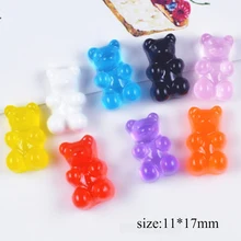 5Pcs Kawaii Bear Menggemaskan Kepala Resin Flatback Cabochon untuk Rambut Center Telepon Dekorasi DIY (Ukuran: 11*17 Mm)(China)