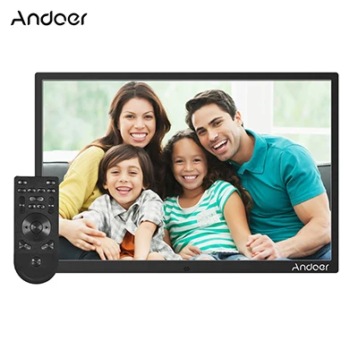 Andoer 15," светодиодный цифровой фоторамка 1280*800 1080 P видео случайный игровой алюминиевый сплав с пультом дистанционного управления Рождественский подарок на день рождения - Цвет: Black